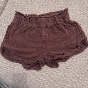 Free People Brown Textured Shorts